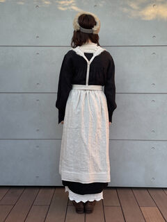 立川限定】リネンサス付エプロンスカート(オフホワイト/グレー 立川限定】リネンサス付エプロンスカート(オフホワイト/グレー