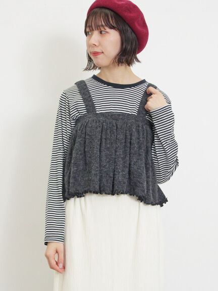 2WAYニットビスチェセットトップス（チャコールグレー/ベージュ/ミント/キナリ）｜Samansa Mos2（サマンサ モスモス）通販