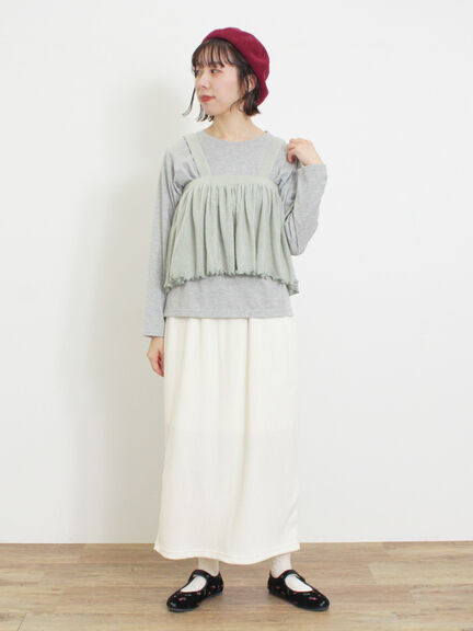 2WAYニットビスチェセットトップス（チャコールグレー/ベージュ/ミント/キナリ）｜Samansa Mos2（サマンサ モスモス）通販