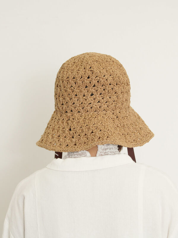 セール】 【消臭効果】レトロフラワーハット（ブラウン/ブルー