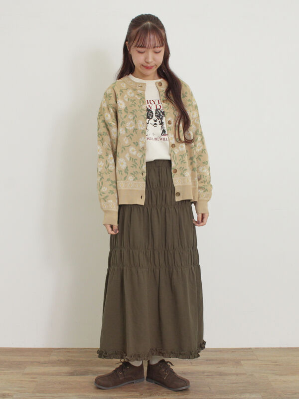 セール】 柄アソートロングTシャツ（オフホワイト/グレー