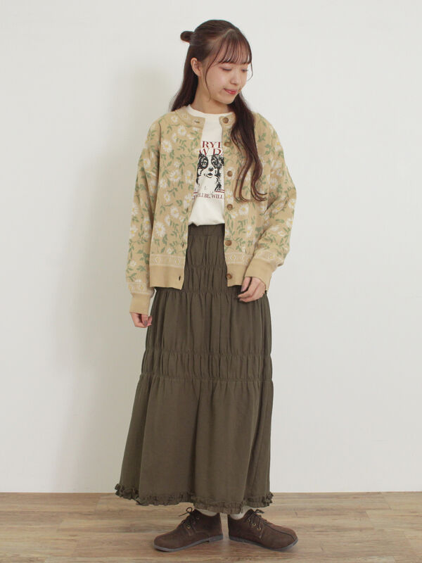 セール】 柄アソートロングTシャツ（オフホワイト/グレー