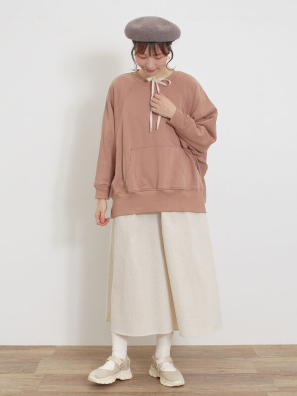 セール】 ドルマンスリーブゆるスウェット（チャコールグレー/ブラウン