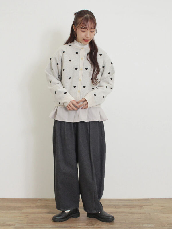 セットアップ ブラウス ラウンドネック レース 2colors S/L 2024春新作】【前後2WAY】エンブロレースブラウス（シャツ
