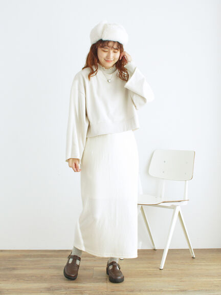 ◎ショート丈スウェット（ブラック/ピンク/ブラウン/キナリ）｜Samansa Mos2（サマンサ モスモス）通販