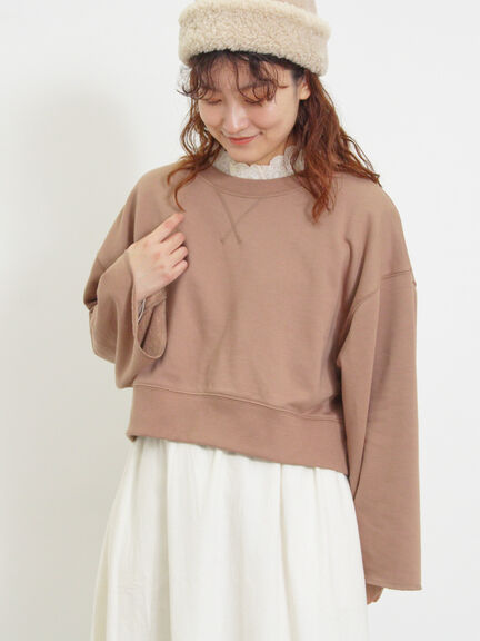 ◎ショート丈スウェット（ブラック/ピンク/ブラウン/キナリ）｜Samansa Mos2（サマンサ モスモス）通販