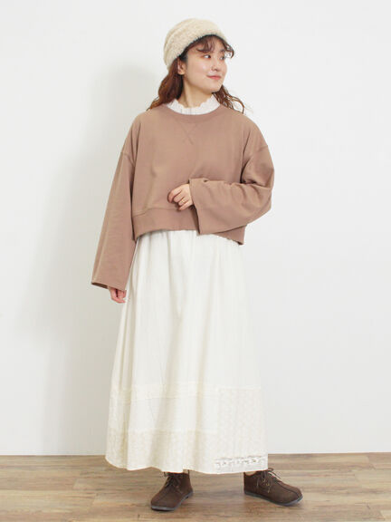 ◎ショート丈スウェット（ブラック/ピンク/ブラウン/キナリ）｜Samansa Mos2（サマンサ モスモス）通販