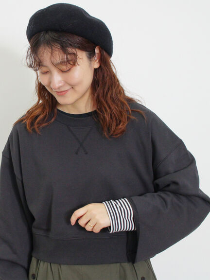 ◎ショート丈スウェット（ブラック/ピンク/ブラウン/キナリ）｜Samansa Mos2（サマンサ モスモス）通販