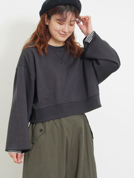 ◎ショート丈スウェット（ブラック/ピンク/ブラウン/キナリ）｜Samansa Mos2（サマンサ モスモス）通販