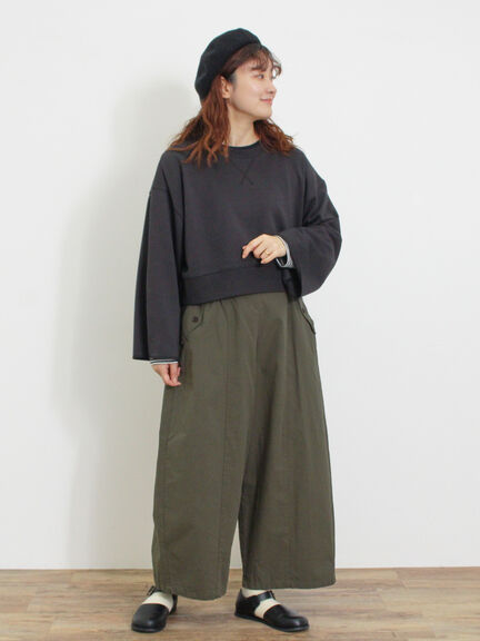 ◎ショート丈スウェット（ブラック/ピンク/ブラウン/キナリ）｜Samansa Mos2（サマンサ モスモス）通販