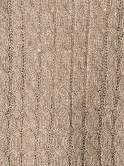 ◎ブランケットステッチケーブル編みショートベスト（オフホワイト/チャコールグレー）｜Samansa Mos2（サマンサ モスモス）通販