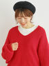 ◎シャギーキーネックニット（チャコールグレー/レッド/イエロー/ブルー/キナリ）｜Samansa Mos2（サマンサ モスモス）通販