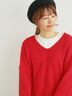 ◎シャギーキーネックニット（チャコールグレー/レッド/イエロー/ブルー/キナリ）｜Samansa Mos2（サマンサ モスモス）通販