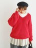 ◎シャギーキーネックニット（チャコールグレー/レッド/イエロー/ブルー/キナリ）｜Samansa Mos2（サマンサ モスモス）通販