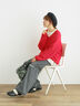 ◎シャギーキーネックニット（チャコールグレー/レッド/イエロー/ブルー/キナリ）｜Samansa Mos2（サマンサ モスモス）通販