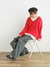 ◎シャギーキーネックニット（チャコールグレー/レッド/イエロー/ブルー/キナリ）｜Samansa Mos2（サマンサ モスモス）通販