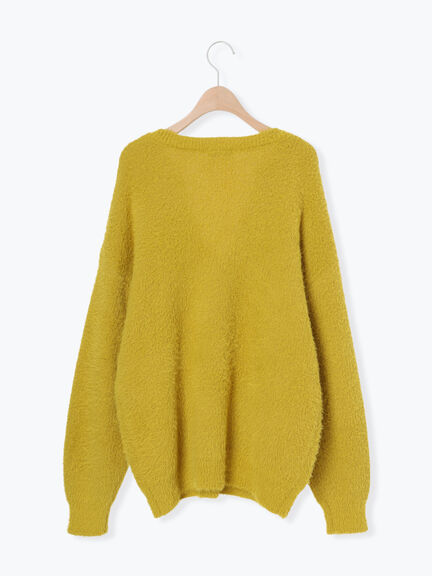 ◎シャギーキーネックニット（チャコールグレー/レッド/イエロー/ブルー/キナリ）｜Samansa Mos2（サマンサ モスモス）通販