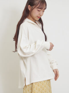 セール】 袖タックスキッパーフーディー（オフホワイト