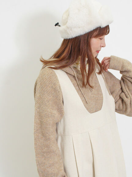 フード付きヘンリーネックニット（グレー/ベージュ/ダークブラウン）｜Samansa Mos2（サマンサ モスモス）通販