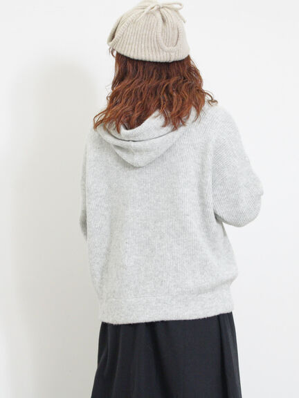 フード付きヘンリーネックニット（グレー/ベージュ/ダークブラウン）｜Samansa Mos2（サマンサ モスモス）通販