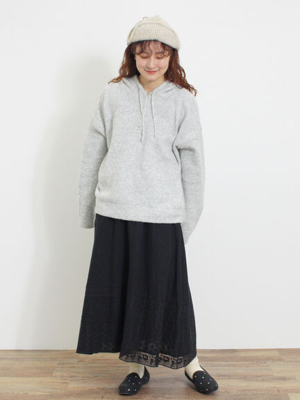 フード付きヘンリーネックニット（グレー/ベージュ/ダークブラウン）｜Samansa Mos2（サマンサ モスモス）通販