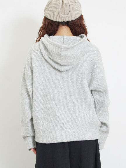 フード付きヘンリーネックニット（グレー/ベージュ/ダークブラウン）｜Samansa Mos2（サマンサ モスモス）通販