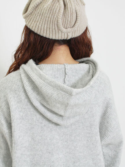 フード付きヘンリーネックニット（グレー/ベージュ/ダークブラウン）｜Samansa Mos2（サマンサ モスモス）通販