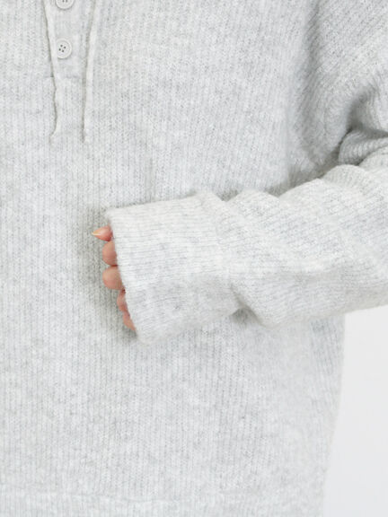 フード付きヘンリーネックニット（グレー/ベージュ/ダークブラウン）｜Samansa Mos2（サマンサ モスモス）通販