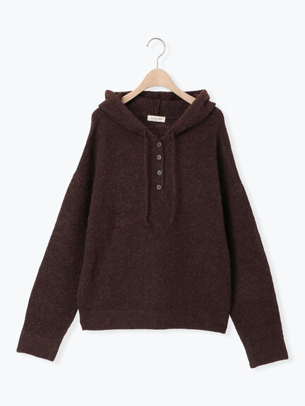 フード付きヘンリーネックニット（グレー/ベージュ/ダークブラウン）｜Samansa Mos2（サマンサ モスモス）通販