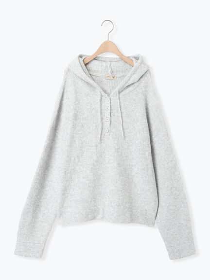 フード付きヘンリーネックニット（グレー/ベージュ/ダークブラウン）｜Samansa Mos2（サマンサ モスモス）通販