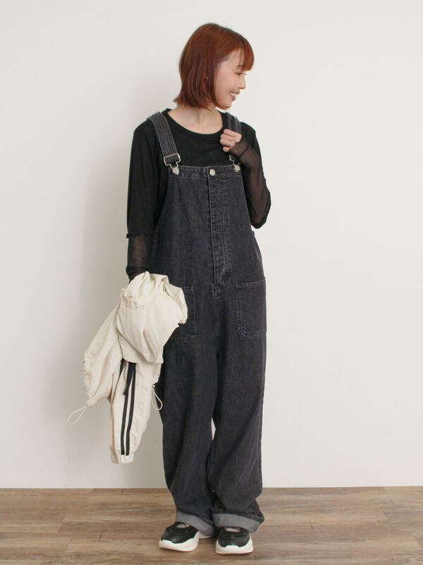 セール】 袖シアー切替メローカットソー（オフホワイト/ブラック