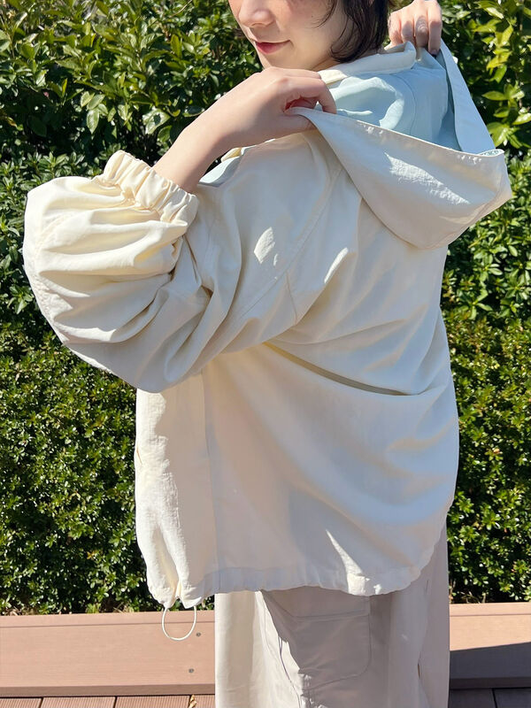 セール】 【撥水加工】切替2WAY配色パーカー（チャコールグレー