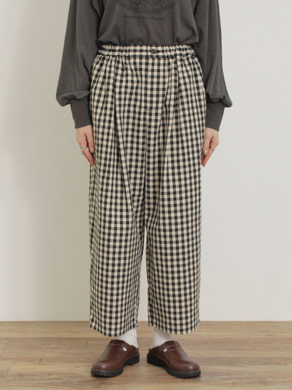 セール】 【M/Lサイズ】柄アソートコクーンパンツ（ブラック/ベージュ