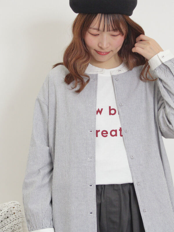 セール】 柄アソートクレリックチュニック（オフホワイト/イエロー