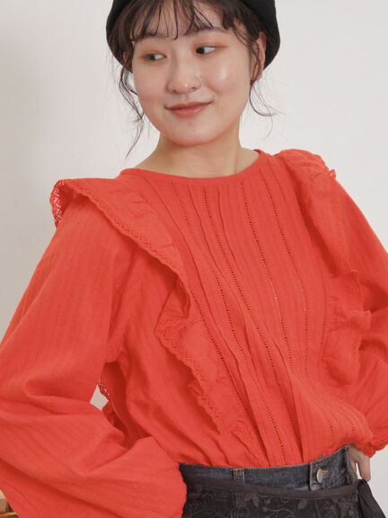 kazumi×Samansa Mos2】前後2WAYブラウス　レッド kazumi×Samansa Mos2】前後2WAYブラウス レッド サマンサ