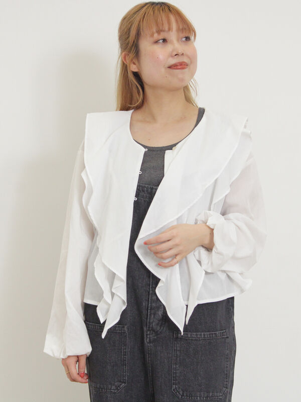 ☆サンサスタークです☆ セオリー キーネックブラウス ホワイトサイズS