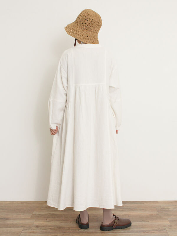 TSUHARU bySamansa Mos2リネンビエラショールカラーワンピース セール】 【Cross×Linen】ショールカラーワンピース ≪S/Mサイズ
