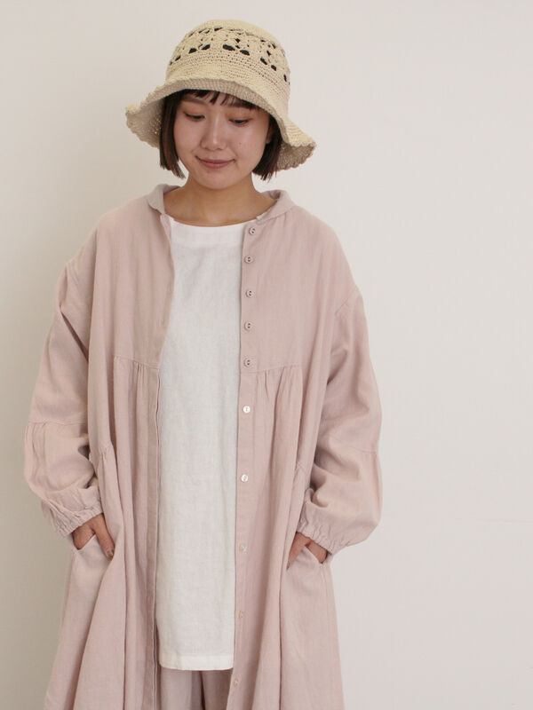 Cross×Linen】ショールカラーワンピース ≪S/Mサイズ≫（オフ