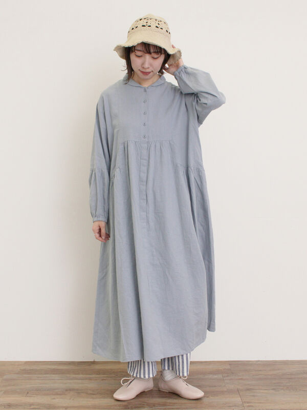 セール】 【Cross×Linen】ショールカラーワンピース ≪S/Mサイズ 