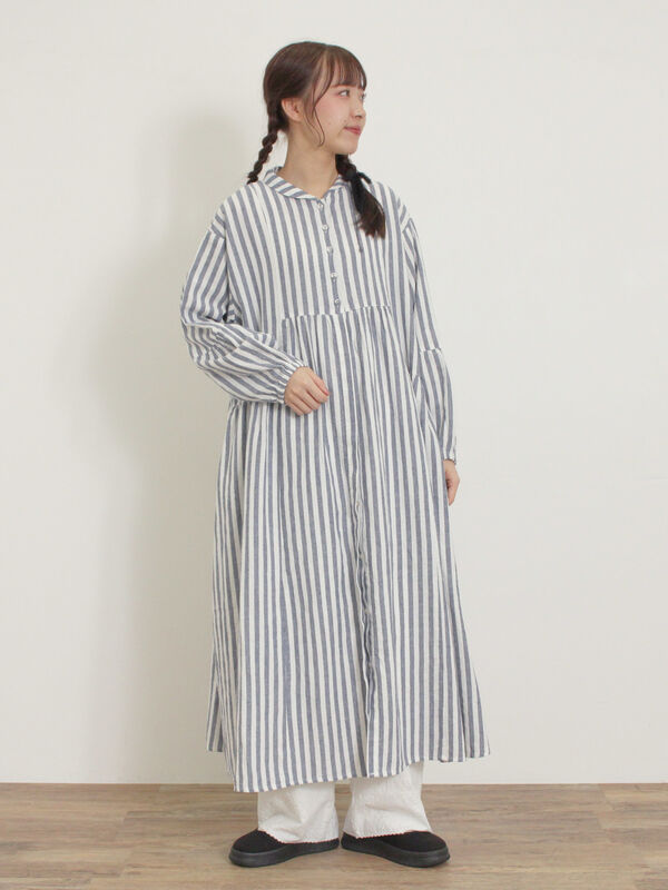 セール】 【Cross×Linen】ショールカラーワンピース ≪S/Mサイズ