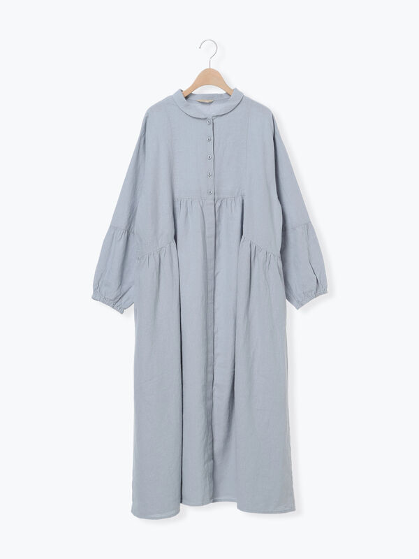 Cross×Linen】ショールカラーワンピース ≪S/Mサイズ≫（オフ