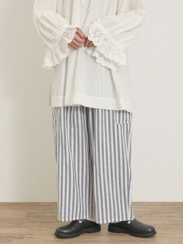 【Cross×Linen】サイドポケットパンツ ≪M/Lサイズ≫（ブラック/ピンク/ベージュ/ブルー）｜Samansa Mos2（サマンサ モスモス）通販