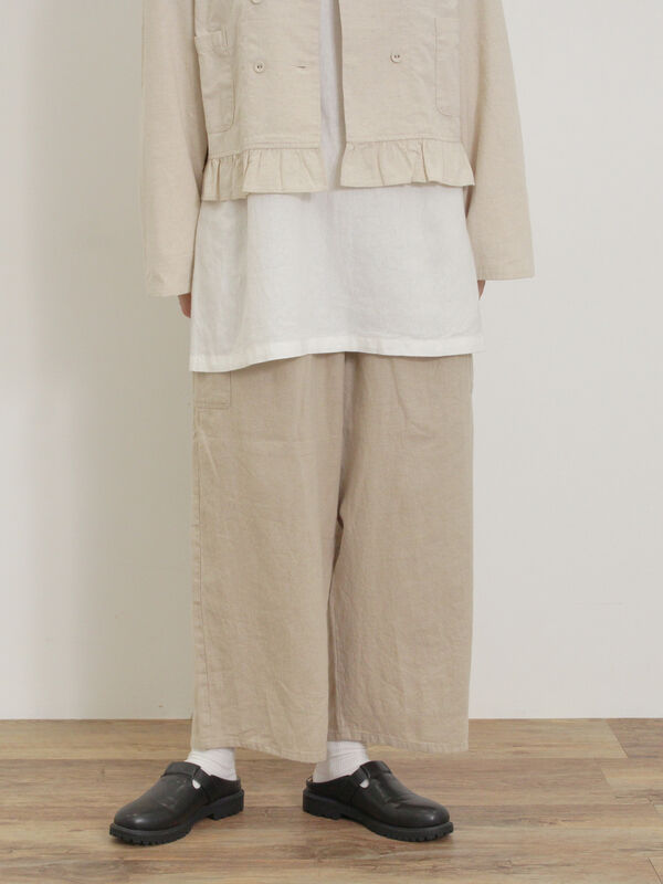 【Cross×Linen】サイドポケットパンツ ≪M/Lサイズ≫（ブラック/ピンク/ベージュ/ブルー）｜Samansa Mos2（サマンサ モスモス）通販