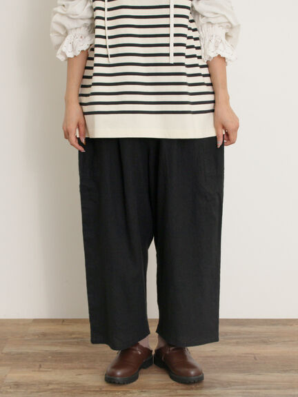 【Cross×Linen】サイドポケットパンツ ≪M/Lサイズ≫（ブラック/ピンク/ベージュ/ブルー）｜Samansa Mos2（サマンサ モスモス）通販