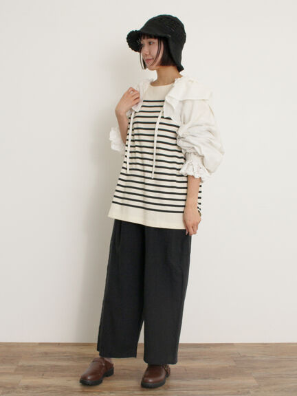 【Cross×Linen】サイドポケットパンツ ≪M/Lサイズ≫（ブラック/ピンク/ベージュ/ブルー）｜Samansa Mos2（サマンサ モスモス）通販