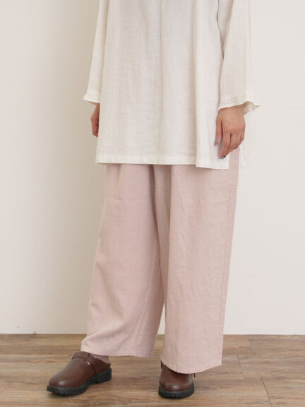 【Cross×Linen】サイドポケットパンツ ≪M/Lサイズ≫（ブラック/ピンク/ベージュ/ブルー）｜Samansa Mos2（サマンサ モスモス）通販