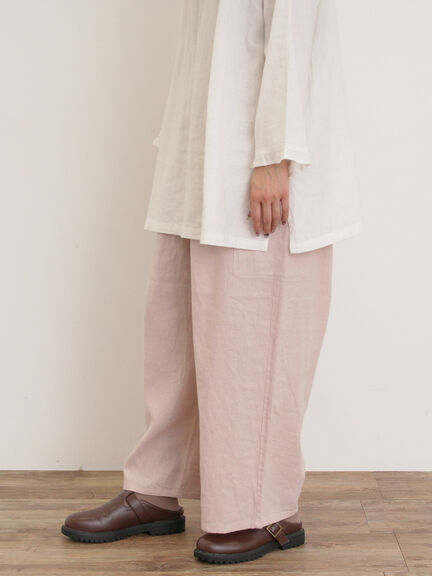 【Cross×Linen】サイドポケットパンツ ≪M/Lサイズ≫（ブラック/ピンク/ベージュ/ブルー）｜Samansa Mos2（サマンサ モスモス）通販