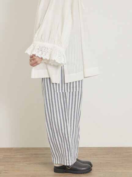 【Cross×Linen】サイドポケットパンツ ≪M/Lサイズ≫（ブラック/ピンク/ベージュ/ブルー）｜Samansa Mos2（サマンサ モスモス）通販