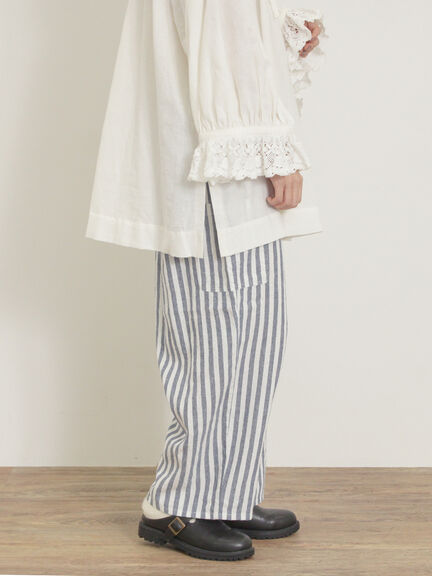 【Cross×Linen】サイドポケットパンツ ≪M/Lサイズ≫（ブラック/ピンク/ベージュ/ブルー）｜Samansa Mos2（サマンサ モスモス）通販
