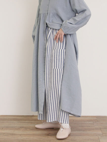 【Cross×Linen】サイドポケットパンツ ≪M/Lサイズ≫（ブラック/ピンク/ベージュ/ブルー）｜Samansa Mos2（サマンサ モスモス）通販